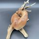 Royal Dux porcelain lying deer – Vintage Bohemian sculpture, mod