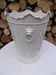 Seau pot de fleurs fer blanc vintage