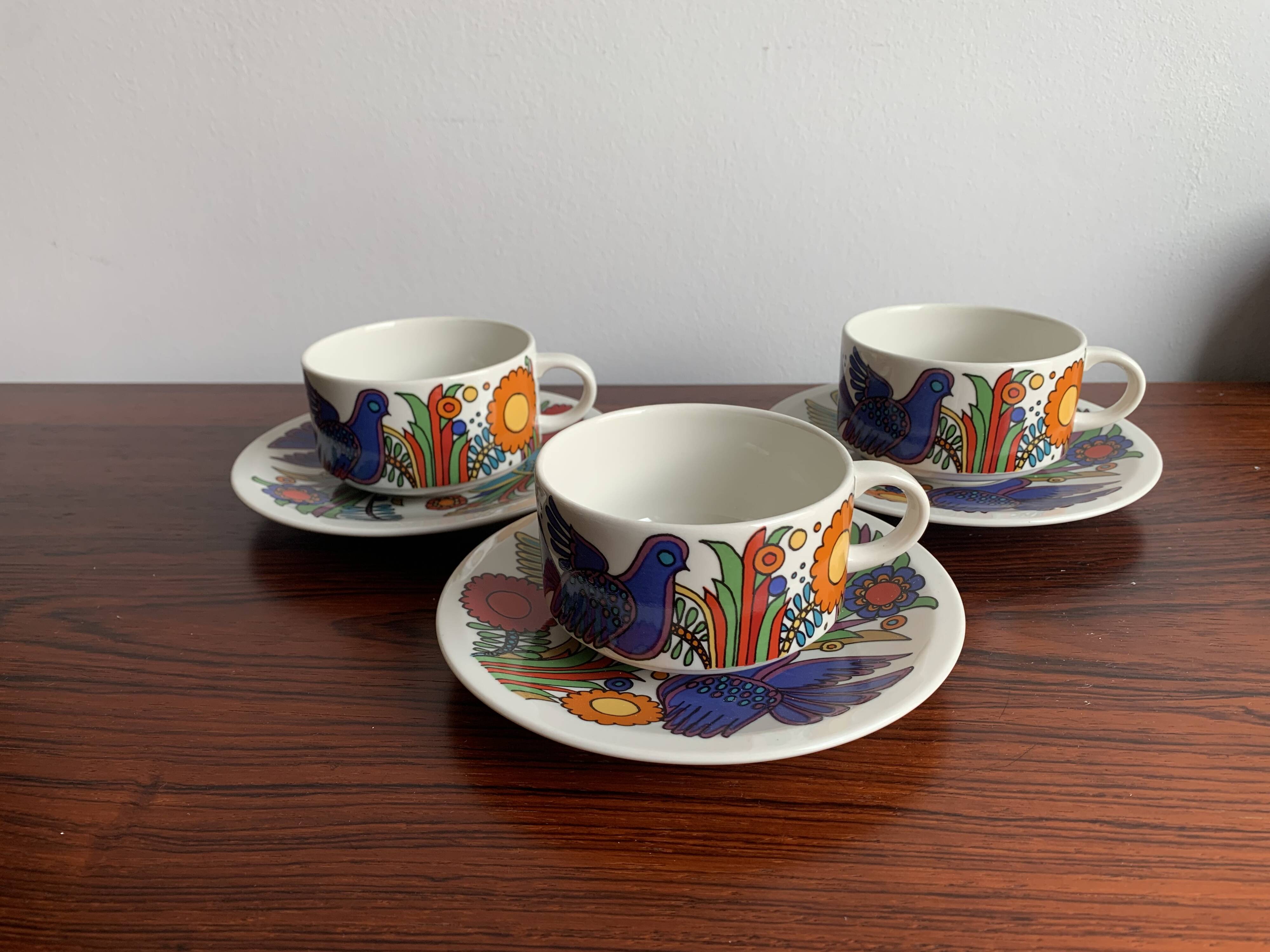 Ensemble de 3 grandes tasses à café Villeroy & Boch Acapulco