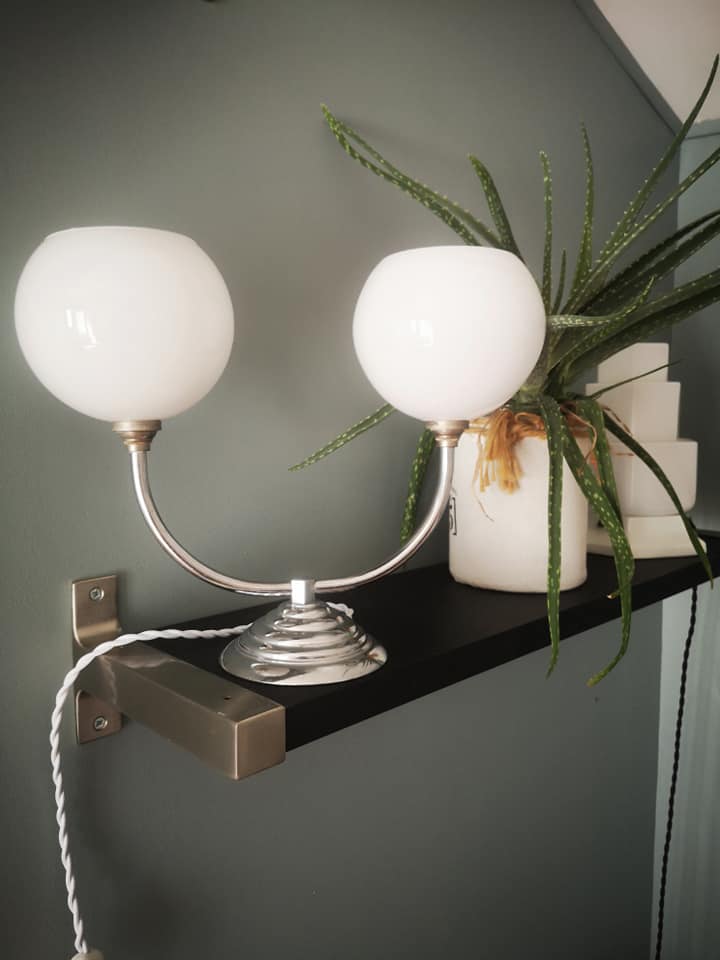 Table lamp globes opaline period art deco 1930