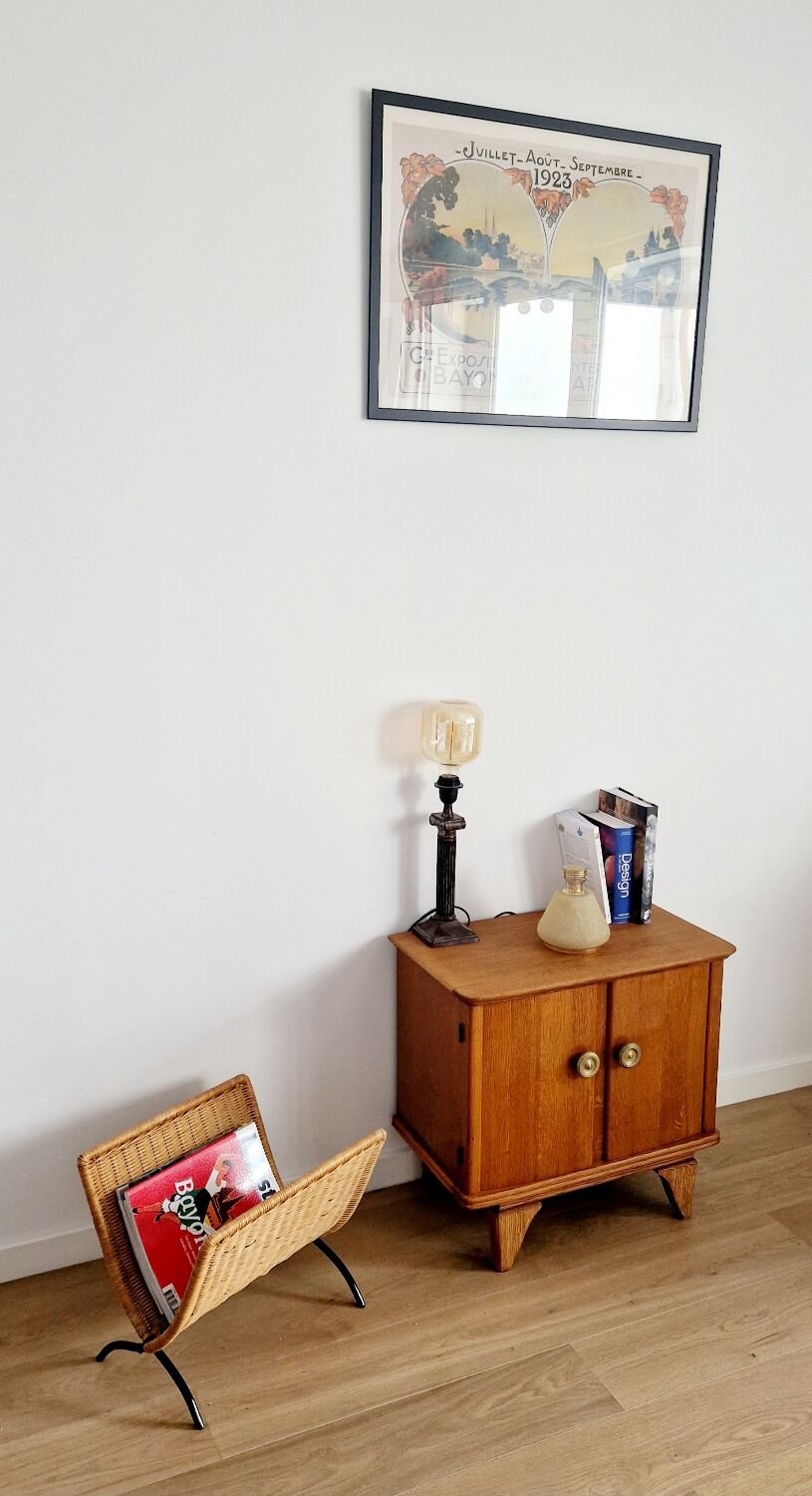 Low sideboard 2 doors art deco oak