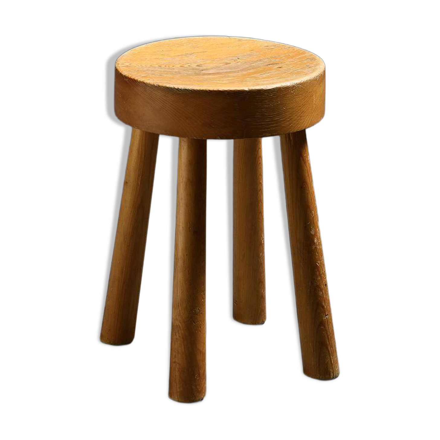 Solid pine stool, Charlotte Perriand 1960s