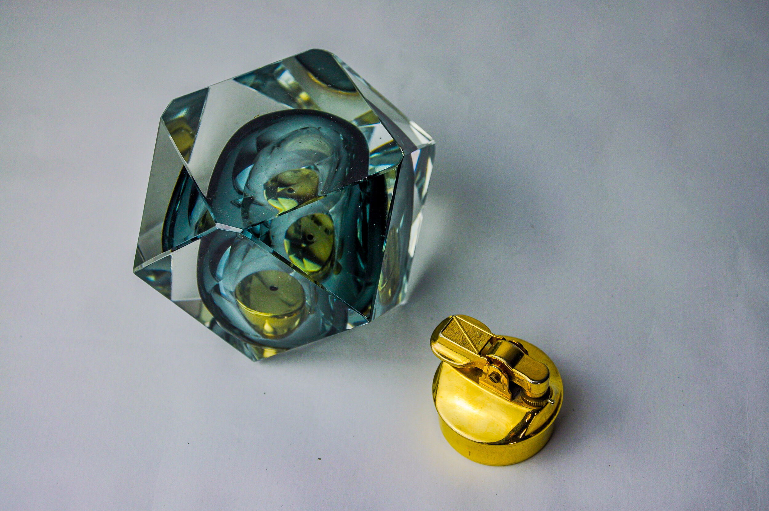 Grey Sommerso Lighter by Seguso, Murano, Italy, 1970