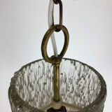 Hollywood Regency Ice Glass Hanging Light, J. T. Kalmar Lights, Austria, 1950s