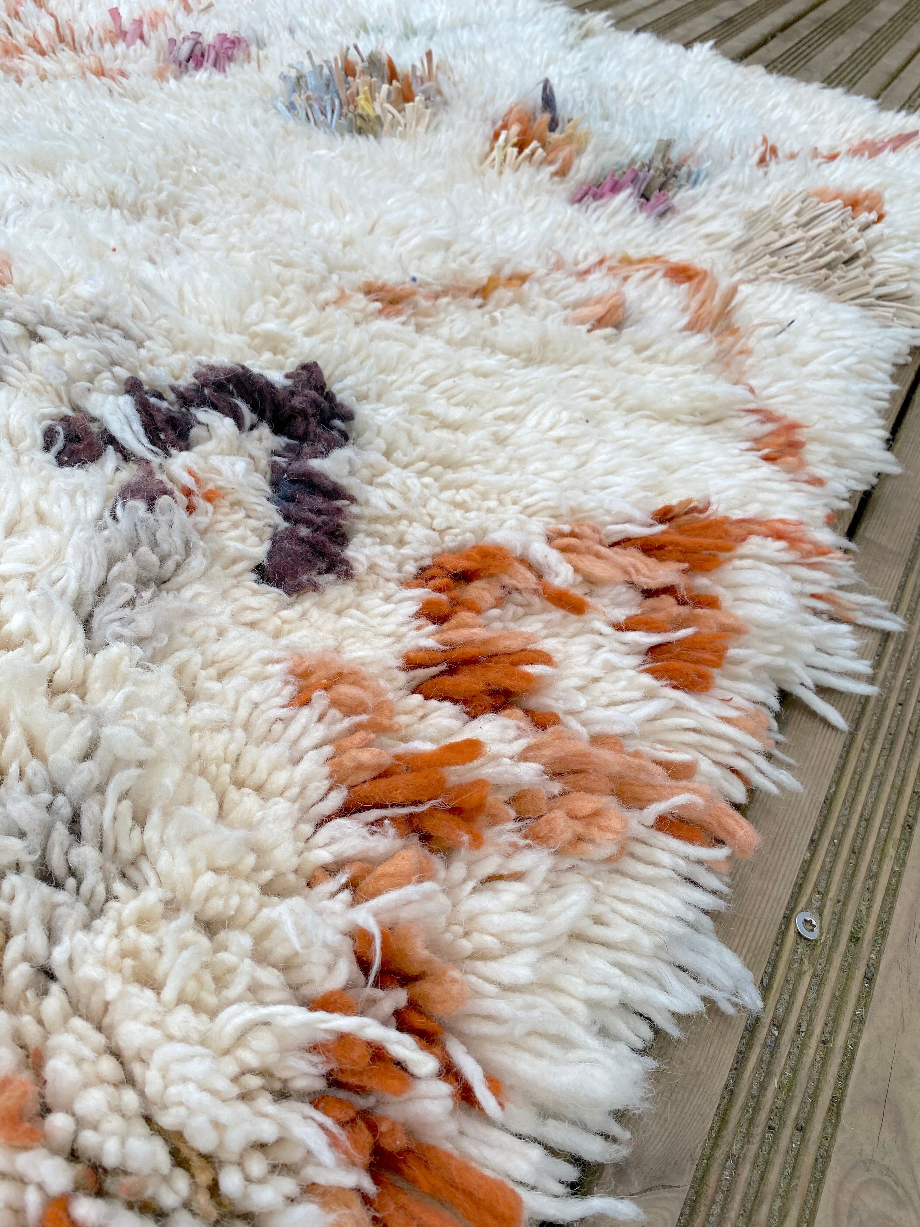 Beni Ouarain handmade wool Berber rug 85x175 cm