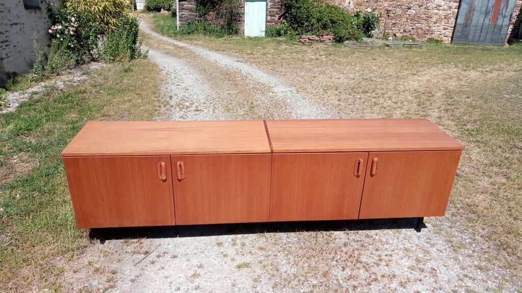 Teak veneer sideboard