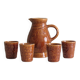 Sarreguemines pitcher and goblets, France 1970s