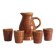Sarreguemines pitcher and goblets, France 1970s