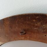 Antique round wooden mirror