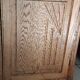 Parisian glass-fronted cabinet, Art Deco vintage bookshelf, solid oak furniture.