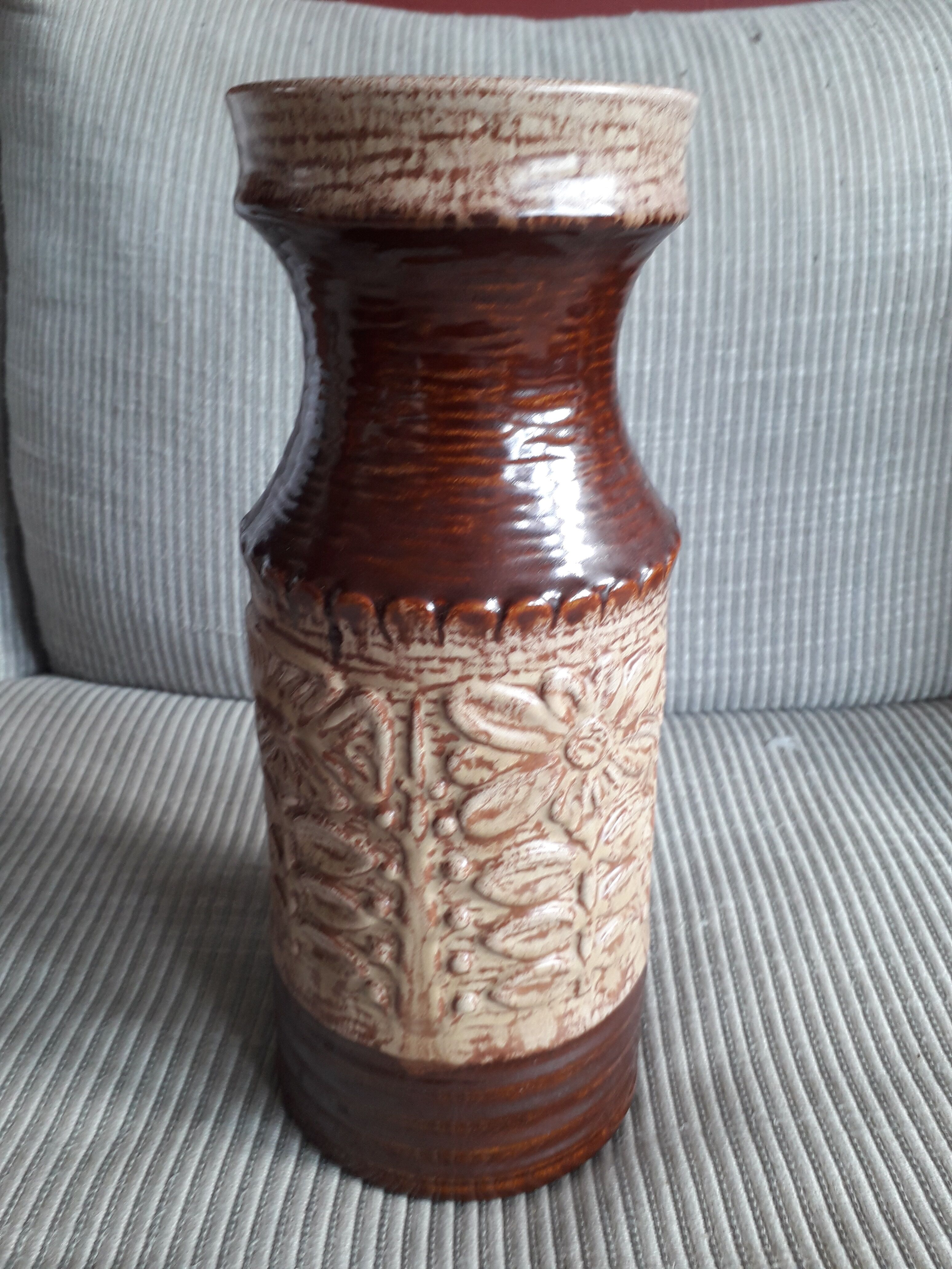 Large ceramic vase Germany with floral decoration
