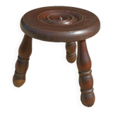 Solid wood stool round legs tripod