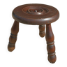 Solid wood stool round legs tripod