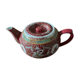Chinese teapot in enamelled ceramic numbered and signed