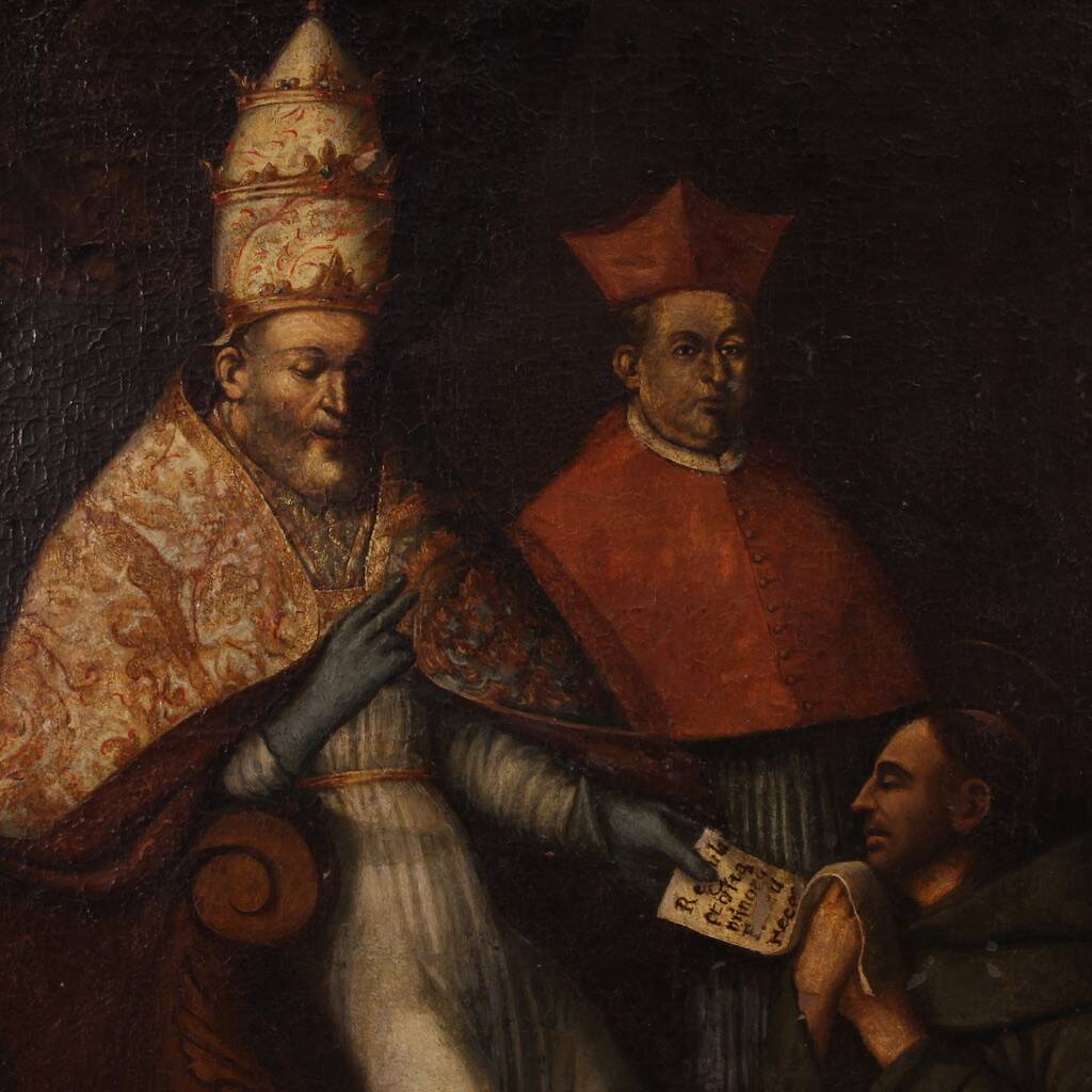 Great 17th century painting, Innocent III confirms the Franciscan Rule