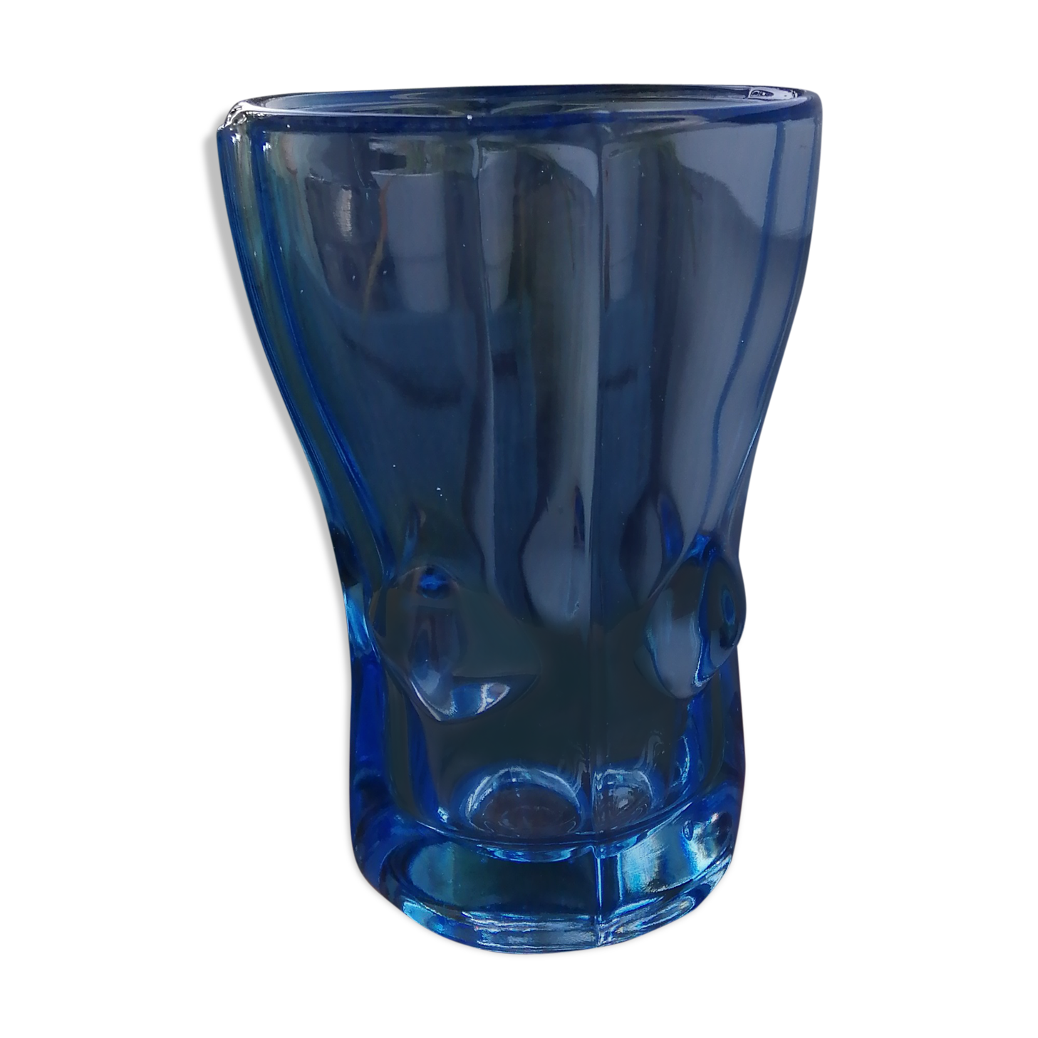 Blue crystal vase