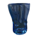 Blue crystal vase