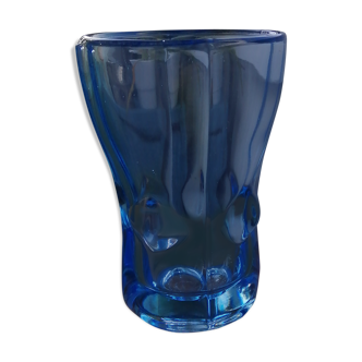 Blue crystal vase