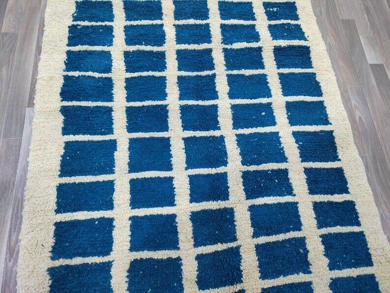 Handmade pure natural wool rug, size 160 x 250 cm