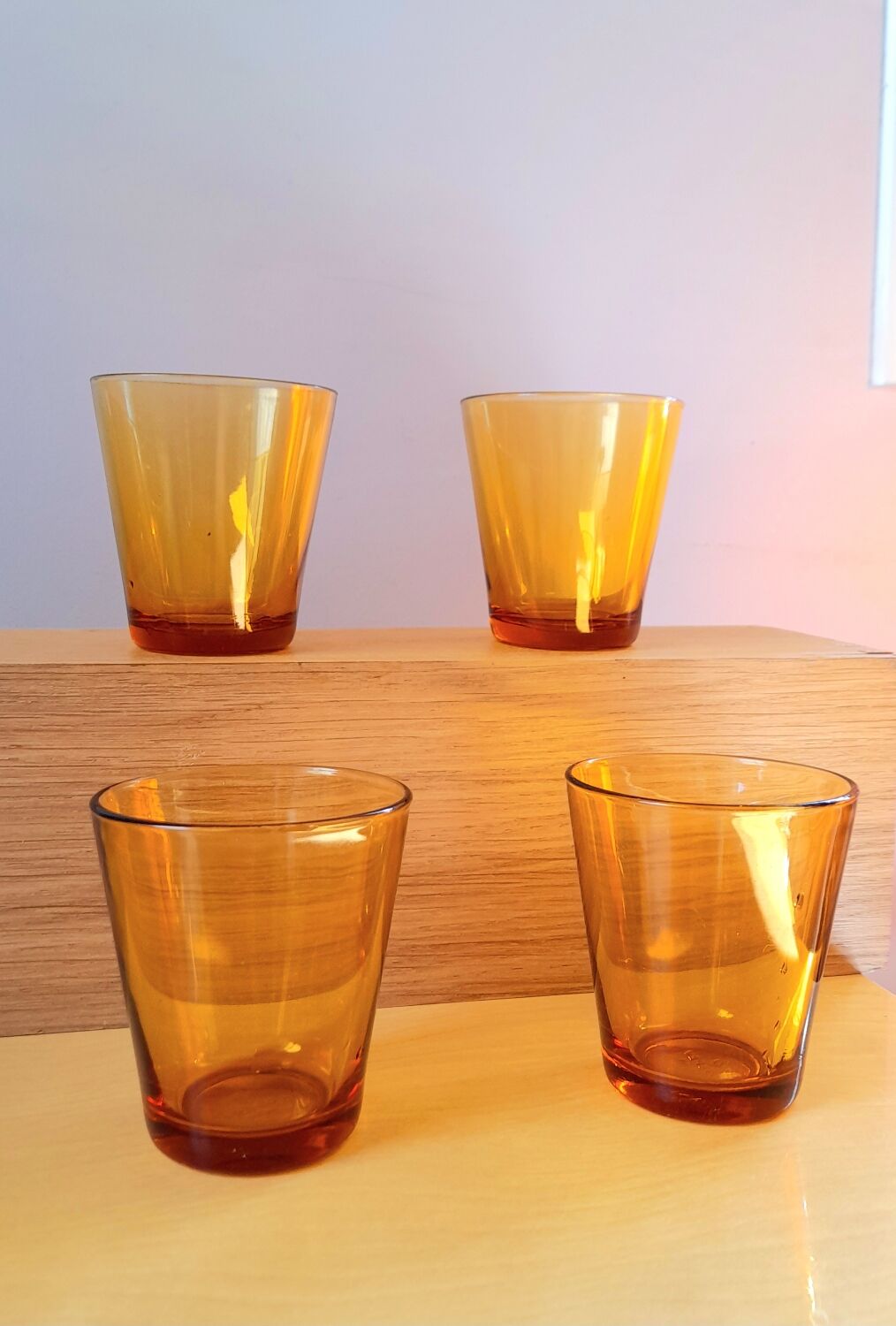 Verres ambrés Vereco 70s