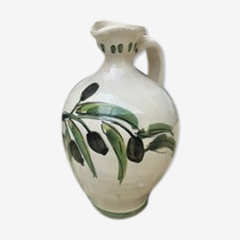 Ceramic bottle with olive oil