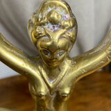 Mermaid-shaped chandelier in bronze