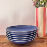 Lot de 6 assiettes creuses bleues