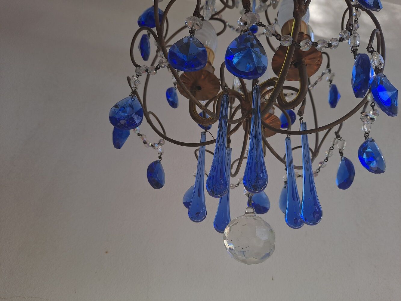 Vintage italian cage chandelier c1940