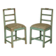 Pair of antique French chairs with original paint.