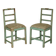 Pair of antique French chairs with original paint.