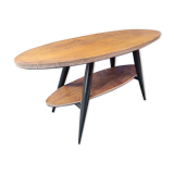 Coffee table oval compass legs vintage 50 60