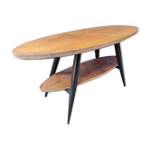 Table basse ovale pieds compas vintage 50 60