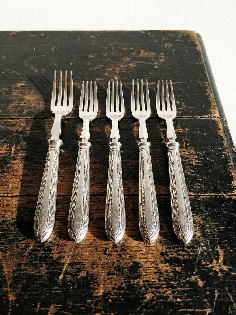 Dessert or entremets forks Mappin & Webb antique silver-plated