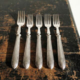 Dessert or entremets forks Mappin & Webb antique silver-plated