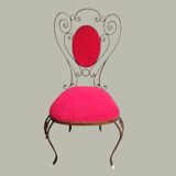 Set specchiera più sedia tutto in ferro battuto design Pierluigi Colli