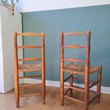 Pair of straw chairs