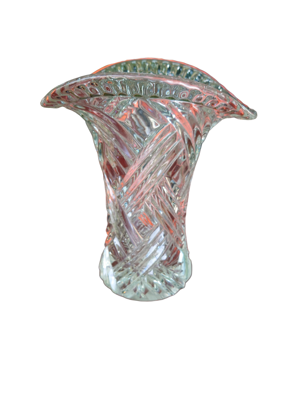 Vase en verre moulé ovale XX siècle