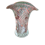 Vase en verre moulé ovale XX siècle