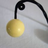 Wrought iron and wood coat rack from the 60s