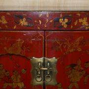 Armoirechinoise antique laquée à la main, grande armoire latérale