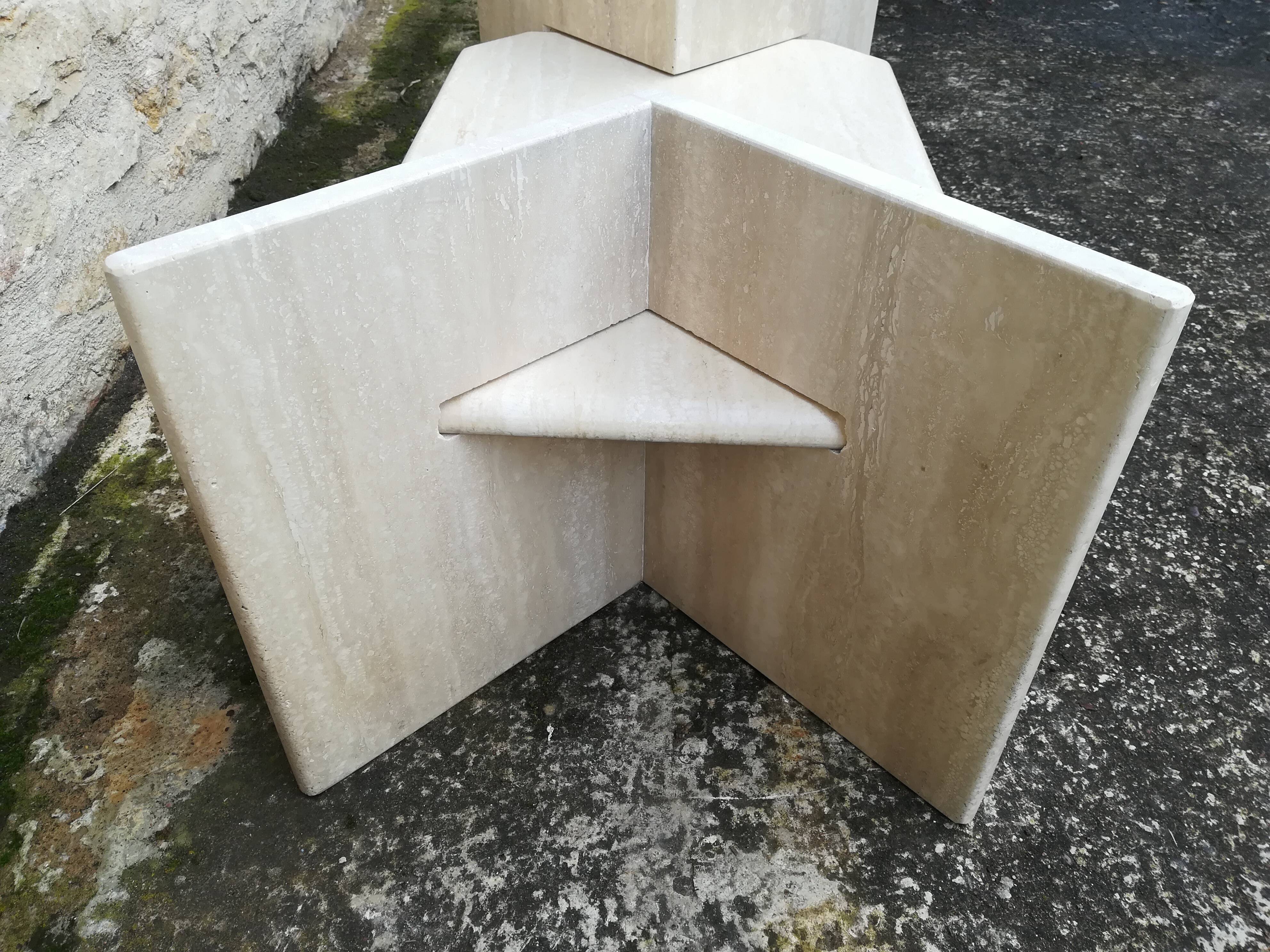 Travertine coffee table