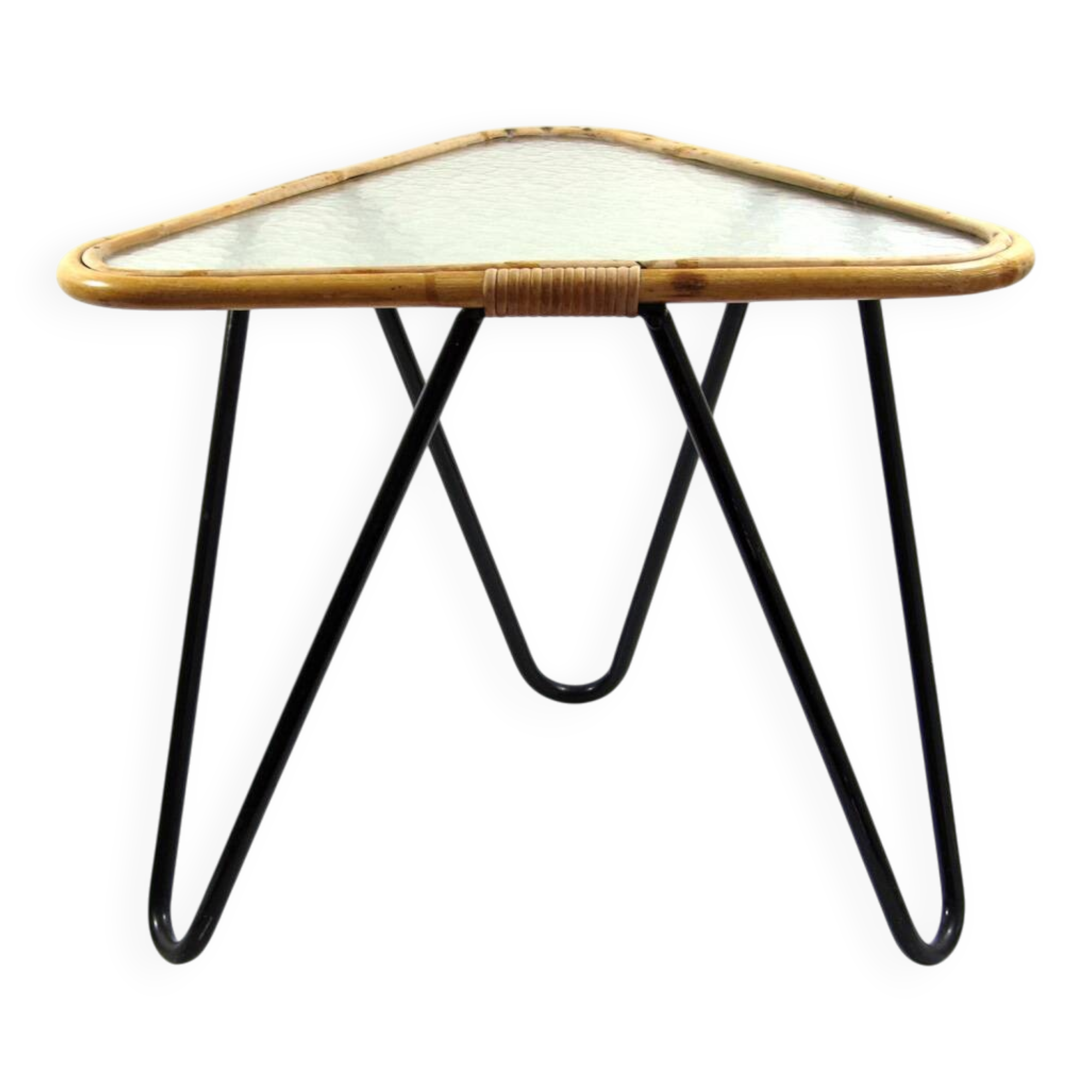 Dirk van Sliedrecht – Vintage 1950s Triangular Glass Table