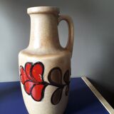 Vintage Germany ceramic vase with a floral pattern