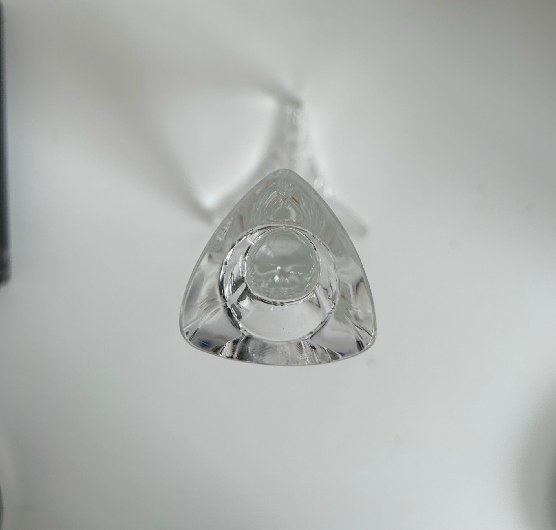 Sculptural candlestick "Ergo" in solid crystal, Angelo Mangiarotti for