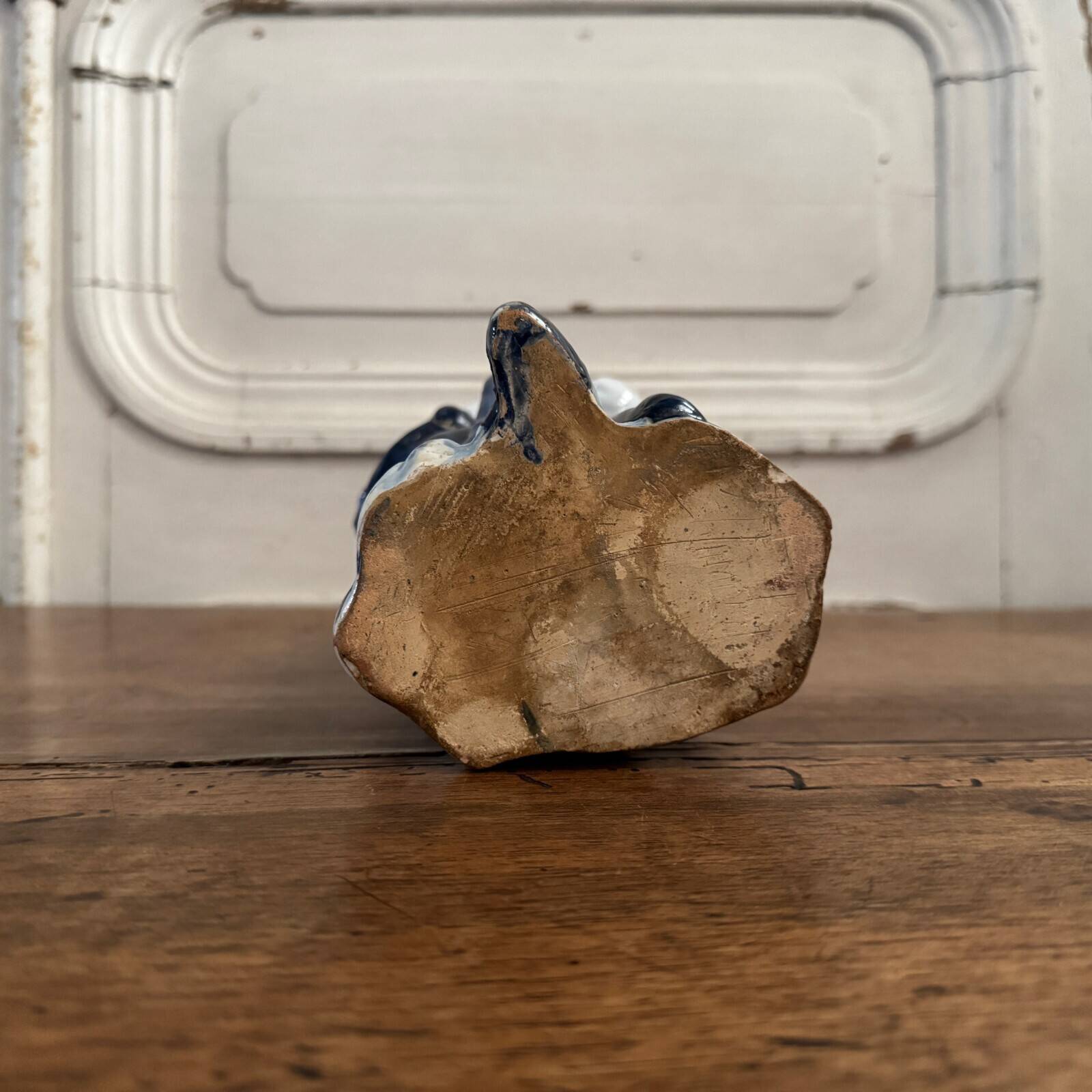 Virgin and Child, 18th century, blue background, ermine decoration