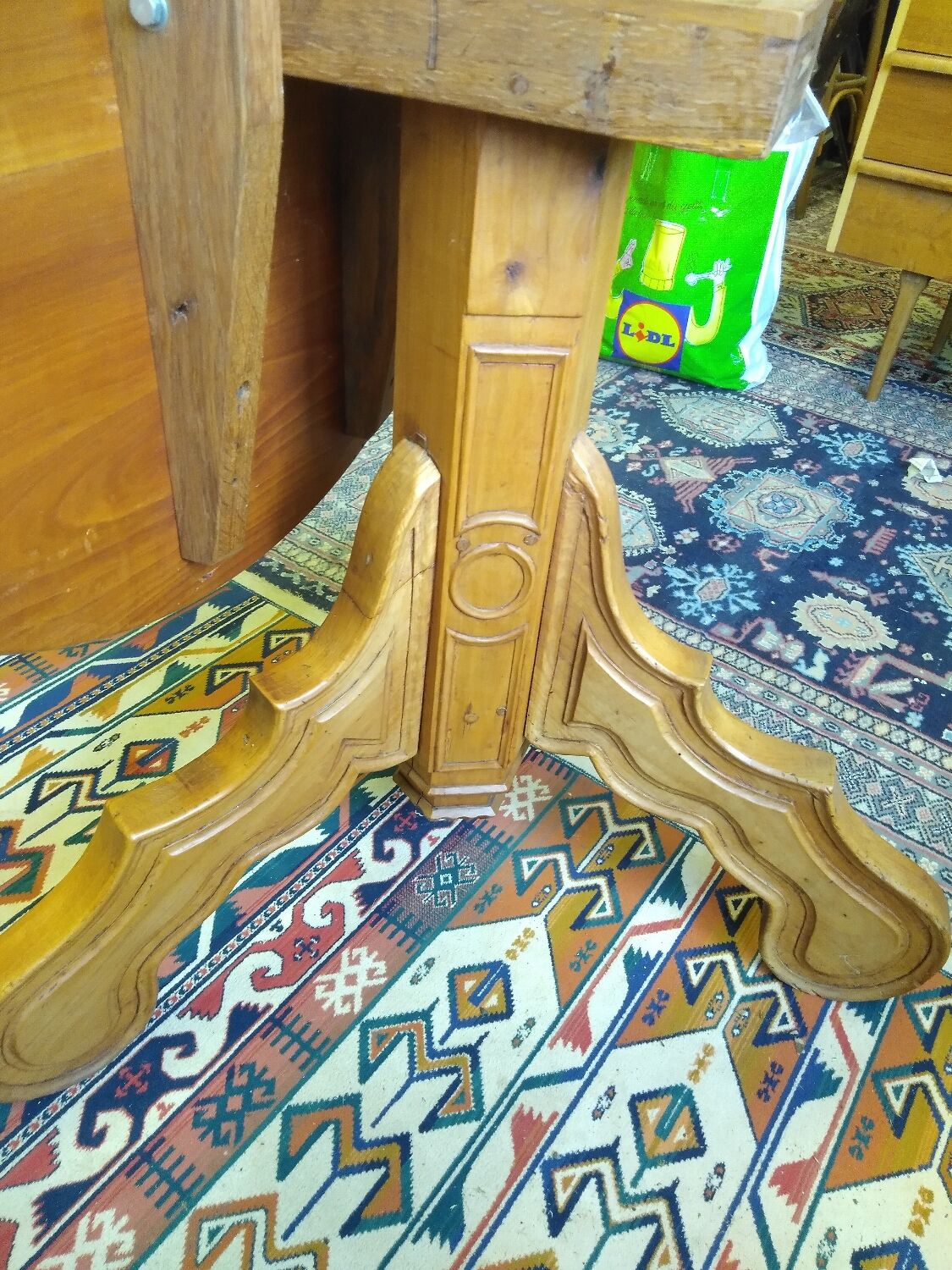 Old cherry pedestal table