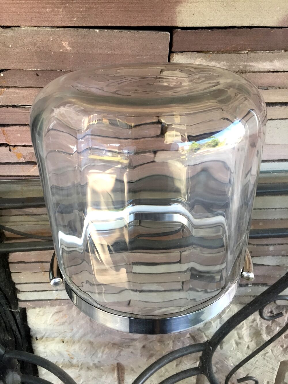 Champagne bucket glass and metal silver flagship for christofle