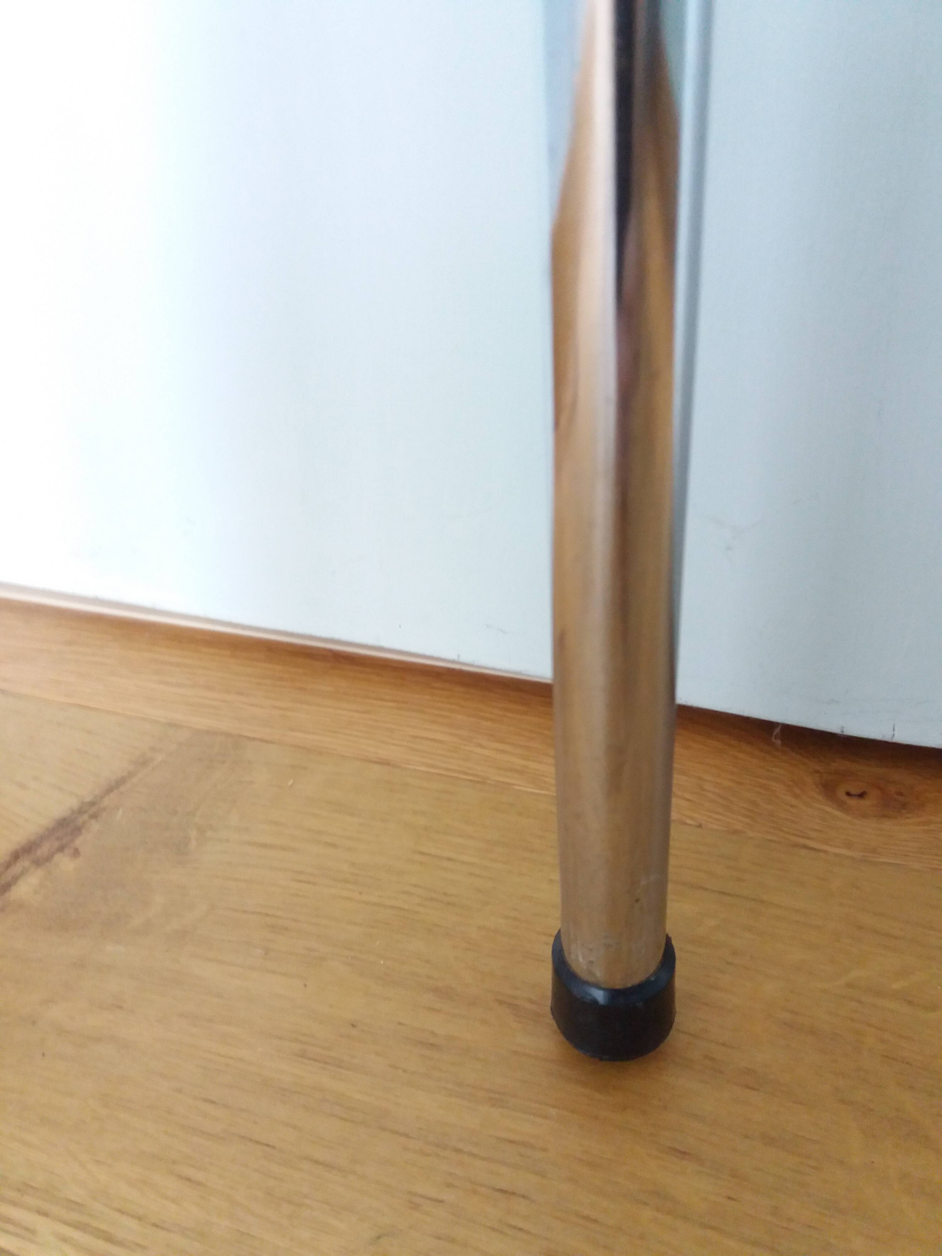 Chrome metal and orange formica stool