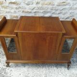 Bar cabinet on casters in walnut
