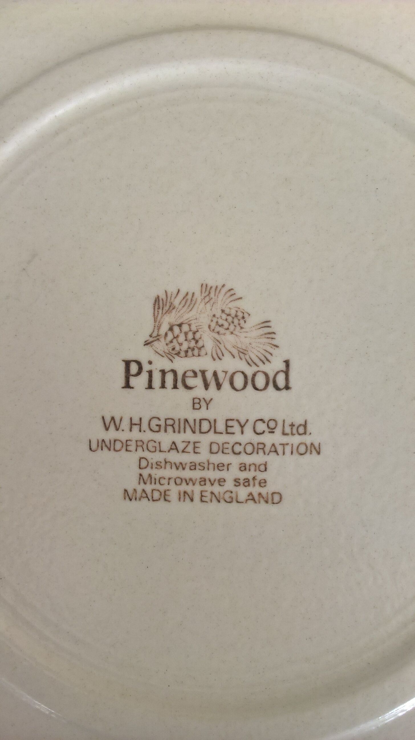 8 WH Grindley "Pinewood" dinner plates